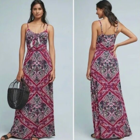 By Anthropologie Moulinette Soeurs  Whimsigoth Boho Maxi Dress Size SP NEW - Picture 1 of 12